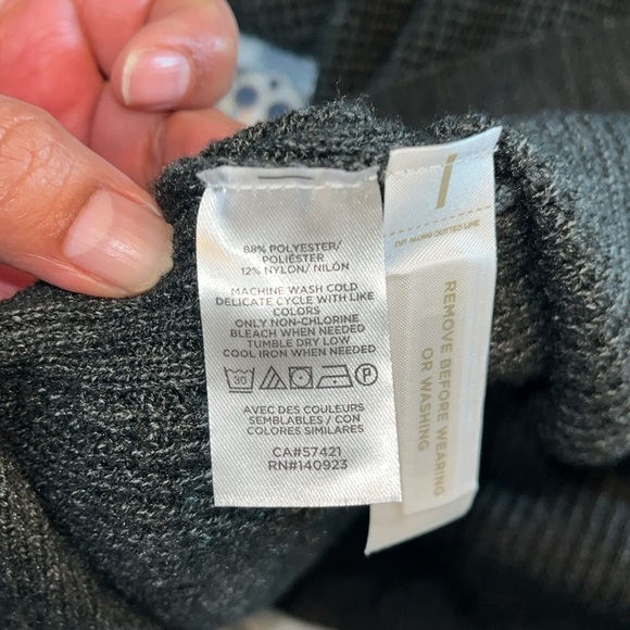 LOU & GREY | TUNIC SWEATER | SIZE XL WAFFLE KNIT IN OLIVE COLOR - Picture 7 of 7